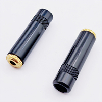 Connecteur de câble audio DIY Globaltone 3,5 mm (1/8 po) 2 broches stéréo TRS femelle plaqué or cuivre (noir nickelé) pour