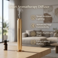 Diffuseur d'arômes intelligent de luxe à batterie, machine à parfum aux huiles essentielles, lumière ambiante RVB extravagante, rechargeable, en aluminium renforcé