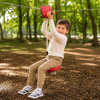 Kit de balançoire à disque volant Ropecube pour enfants, avec poulie en forme de cœur, pour jardin et aire de jeux extérieure