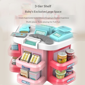 Juego de simulación de supermercado para niños, mostrador de ventas con tarjeta de crédito escaneable, juguete de rol para jugar a la caja registradora - Product Image 2