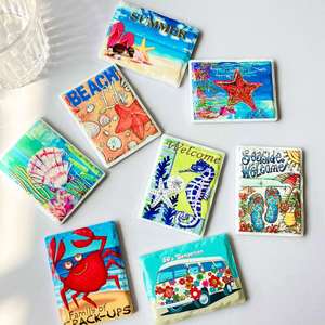 Imanes de Refrigerador Personalizados de Resina y Metal Pintados, Serie Océano, Decoración del Hogar, Tecnología de Estampado, Imanes Promocionales Diarios - Product Image 3