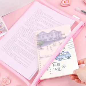 Clear Mesh Zipper Pencil Case Portable Nylon Stationery Pouch Student <b>Pen</b> Bag for School Office Daily Use - Product Image 3