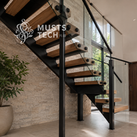 Escalier mono-à-capitainerie sur mesure de haute qualité pour l'intérieur, conçu par des professionnels et fabriqué en usine