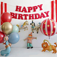Ballon Lion de Cirque INS Mini pour Fête d'Anniversaire Enfant, Décoration Bébé Un An, Ballon Animal de Dessin Animé