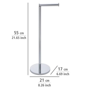 Portarotolo per <span class=keywords><strong>Carta</strong></span> <span class=keywords><strong>Igienica</strong></span> Verticale Moderno in Acciaio Inossidabile Spazzolato Cromato Ecologico per Bagno - Product Image 2