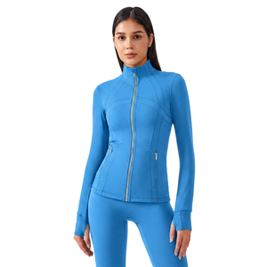 Custom Plus Size Lightweight Women Sportswear Suit Long Sleeves Zipper <b>Jacket</b> High Waist Pants Gym Fitness <b>Yoga</b> Set for Autumn - Product Image 4