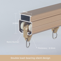 Rail de rideau de fenêtre en aluminium ABS de style classique T6063 en gros avec coureurs silencieux accessoires de numéro de modèle en métal