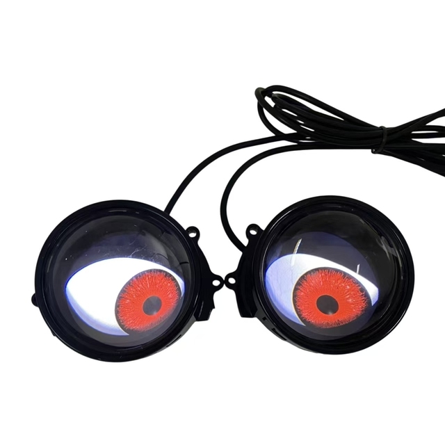 Factory Wholesale 3.0inch 6 Modes Remote Control Dynamic Blink Devil Eyes with Lens Car Motorcycle Decoration Lights