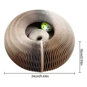 Rascador para Gatos Plegable y Portátil con Diseño Minimalista para Gatos de Interior, Hecho de Cartón Resistente, Estructura de 1 Nivel, Sol - Product Image 1