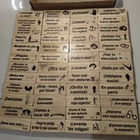 Jeu de Tour de Blocs en Bois Espagnol et Français, 48 Pièces par Ensemble, pour Couples Adultes
