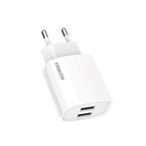 KINGLEEN Fireproof Universal Oem Wall Smart Adapter Usb Charger Fast Charging Pc <span class=keywords><strong>Agent</strong></span> Preço Eu Plug 2 Double Usb Output 2.1A - Product Image 2