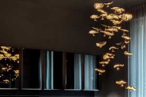 Ecojas Kính Sang Trọng Đèn Chùm Cho Sảnh Khách Sạn Siêu Thị Đám Cưới Khách Sạn Thiết Kế Mới Lớn Pendent Ánh Sáng - Product Image 2