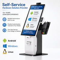Kiosco de autoservicio de 22 pulgadas para recogida de huellas dactilares, terminal de consulta de información con pago sin contacto y tarjeta NFC