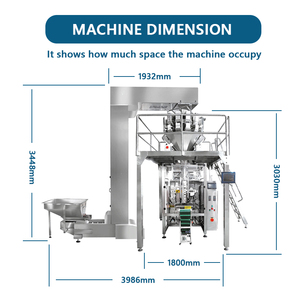 Máquina automática de embalaje de pesaje de pesadora multicabezal de tuercas granuladas, máquinas de embalaje multifunción de bolsa de sellado trasero de pie - Product Image 4