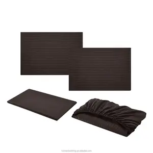 Häuser Bettwäsche gebürstet Mikro faser Streifen Stil TWIN GRÖSSE 3PCS einfarbig himmelblau Blatt Set