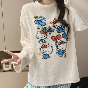 <span class=keywords><strong>Pijamas</strong></span> de franela 2025 Otoño e <span class=keywords><strong>Invierno</strong></span> mujer cuello redondo dibujos animados manga larga <span class=keywords><strong>pijamas</strong></span> estudiante <span class=keywords><strong>chica</strong></span> lindo - Product Image 3