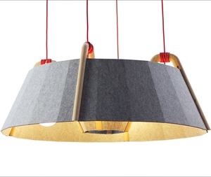 Forma di poligono feltro fonoassorbente LED pendente leggero tessuto <span class=keywords><strong>sospensione</strong></span> acustica <span class=keywords><strong>paralume</strong></span> <span class=keywords><strong>per</strong></span> decorazione di spazi di lavoro - Product Image 5