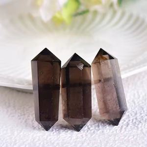 Cristal de Cuarzo Ahumado Pulido de Alta Calidad al por Mayor, Torre de Cristal de Doble Punta, Espécimen Mineral, Cristal Curativo, Decoración - Product Image 4