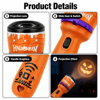 Lampe torche de projection d'Halloween avec 24 images, jouet éducatif pour enfants, découverte visuelle, idéal pour les fêtes, déguisements ou friandises, cadeau éducatif