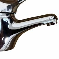 Robinet de lavabo monotrou en laiton chromé avec levier long, économiseur d'eau, aérateur sans plomb pour salle de bain