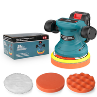 Polisseuse et ponceuse de voiture sans fil 21V à vitesse variable 380W, double poignée, 2800-4800 tr/min, tampon de polissage 150mm, batterie 1.5Ah, professionnelle