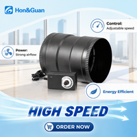 Ventilateur de gaine en ligne Hon&Guan de 6 pouces avec contrôleur de vitesse, moteur 24V DC, faible bruit, pour système de refroidissement d'air de serre de culture et système HVAC