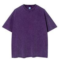 T-shirt uni en gros 260GSM T-shirt lavé à l'acide coton 100 surdimensionné bonne qualité imprimé personnalisé propre Logo T-shirts pour hommes
