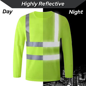 Sicurezza ad alta visibilità manica lunga costruzione camicie da lavoro per gli uomini abbigliamento di sicurezza riflettente - Product Image 4