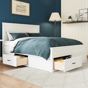 Phổ Biến Nhất Trong <span class=keywords><strong>2025</strong></span> Phòng Khách Funiture Nữ Hoàng Kích Thước Gỗ Lưu Trữ Khung Giường Với Đảm Bảo Chất Lượng Gỗ Giường - Product Image 2