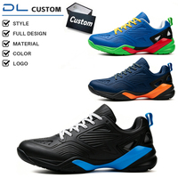 Zapatillas de Bádminton Personalizadas OEM Unisex, Completamente Repujadas, de Piel Sintética con Cordones, Antideslizantes, Absorbentes de Impactos, para Tenis en Interiores