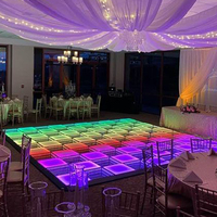 Piste de danse LED portable en alliage d'aluminium IP67 avec éclairage RGB, contrôle DMX512, capacité de charge de 500 kg, DC24V, blanc chaud doux 2700K
