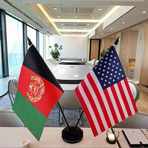 Factory Direct <strong>Custom</strong> Mini Flag of Friendly Exchanges Between the <strong>United</strong> States and Afghanistan Pole with Base Deluxe Desk Flag - Product Image 2