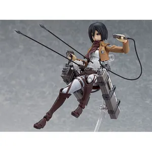 热卖动漫PVC Mikasa Levi动作人物Eren漫画玩具Mange人物攻击泰坦Figma可移动玩具