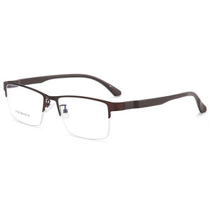 แว่นตาผู้ชายทรงสี่เหลี่ยมครึ่งกรอบ ดันยาง น้ำหนักเบา กรอบโลหะ พลาสติก เหล็ก รุ่น 31050 - Product Image 4