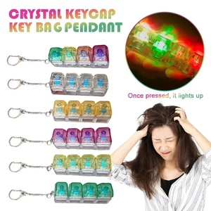 Relaxation Fidget Button Acrylic Cartoon Keychain Toy Keyboard Caps for Stress Relief and Finger Exercise