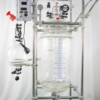 Reactor de Vidrio de Doble Pared a Escala de Laboratorio con Condensador de Vidrio, Venta Directa de Fábrica en China
