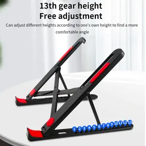 TISHRIC Laptop Stand Plastics Portable Notebook Stand 13 Gear Height Adjustment Foldable Laptop Holder For Notebook 11-17 Inch