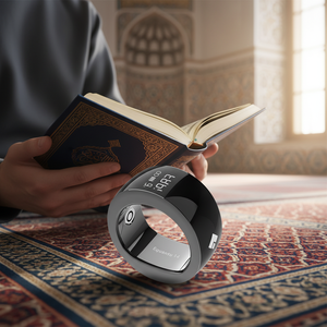 Contador de Dhikr Árabe SQ668, Regalo de Eid para Musulmanes, Control por Aplicación, Reloj Despertador, Anillo Tasbeeh de Acero Inoxidable, Recordatorio de las Cinco Oraciones - Product Image 1