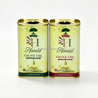 Boîte en fer blanc personnalisée de 175-220 ml pour huile d'olive, huile de cuisson à la truffe, au citron, aux noix, à l'avocat, au piment, emballage métallique carré scellé de qualité alimentaire
