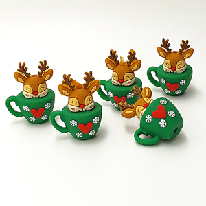 Gıda Sınıfı Kendin Yap Silikon Boncuk Fiyonk Noel Baba Bardak Kalem Boncukları Bileklik Anahtarlık ve Hediye Aksesuarları El Sanatları Malzemeleri - Product Image 3