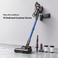 Aspirateur balai sans fil, 400W 30KPA, 50 min d'autonomie, support mural autoportant pour rangement, brosse anti-emmêlement, batterie amovible