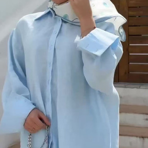 Abbigliamento etnico da donna Set in due pezzi Dubai Muslim blusa allentata gonna alina modello solido stile Casual ispirato al tacchino Islam - Product Image 5