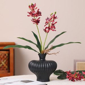 Orchidea Artificiale di Alta Qualità Fatta a Mano, <span class=keywords><strong>Aspidistra</strong></span> in Seta al Tatto Realistico, Decorazione Moderna per Natale, Matrimoni, Casa e Hotel - Product Image 1