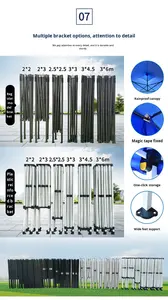 Carpa de registro, carpa para ferias comerciales, toldo desplegable con 3 paredes laterales desmontables para maratón, carrera, torneo - Product Image 4