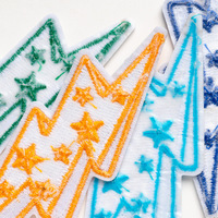 Patch éclair à sequins brodé en forme d'étoile thermocollant pour vêtements, sacs, chapeaux, DIY