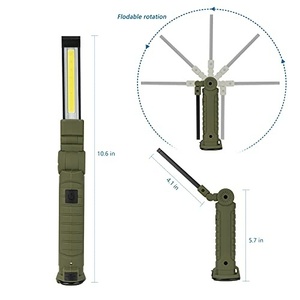 Lampe torche portable avec base magnétique, lampe de travail rechargeable, lampe d'atelier, lumière blanche/rouge, lampe de camping pour garage - Product Image 3