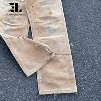 LARSUR Pantalon de menuisier en toile de canard lourd double aux genoux Pantalon tactique de skate Pantalon de travail personnalisé en denim d'usine Pantalon cargo en sergé