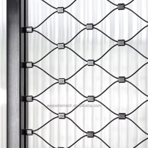Type d'embout personnalisé Inox 304 316 Filet de câble <span class=keywords><strong>m</strong></span>étallique Maille Webnet de câble flexible en acier inoxydable pour garde-corps - Product Image 1