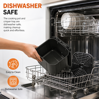 Nouvelle friteuse à air intelligente au design innovant avec écran tactile flottant, 12 programmes de cuisson prédéfinis, fenêtre visible, en acier inoxydable, fabricant OEM ODM
