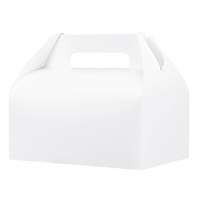 Boîte à pâtisserie blanche portable de qualité alimentaire avec poignée, personnalisable avec logo, pour pain, gâteau, croissant, biscuits – Vente en gros